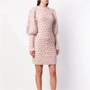 Zimmermann Dress Blush Textured Long Sleeve Dress
